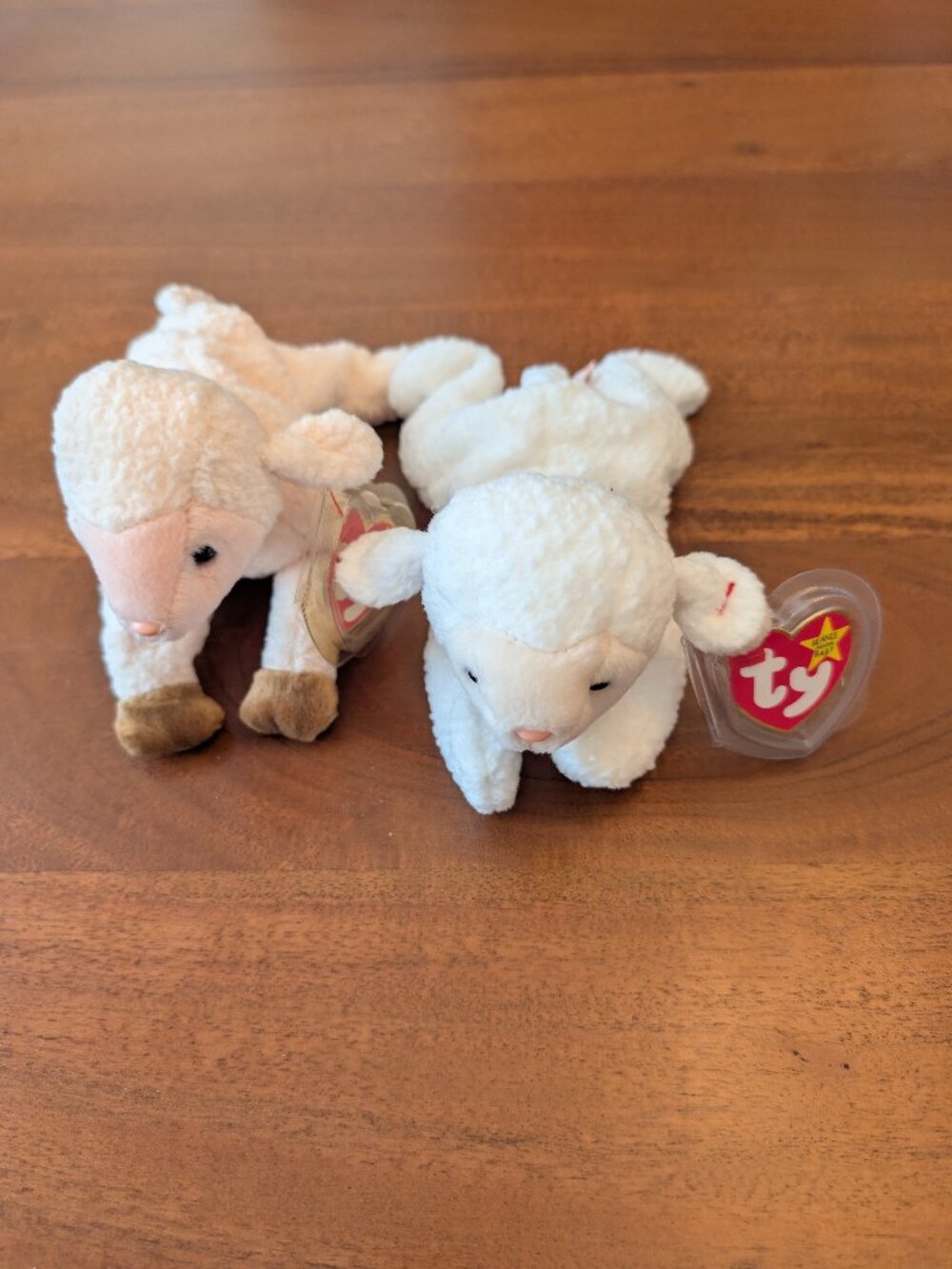TY Beanie Babies “Ewey” & “Fleece” Lamb Sheep Lot w/ Tag Protectors Vintage